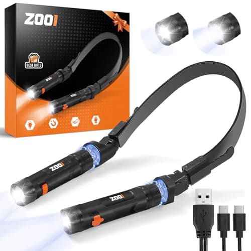 ZOOI Neck Light, Gifts for Men, Neck Flashlight Lamp, Dad Gifts for Him Boyfriend Husband, Fathers Day Mens Gifts for Dad, Gift for Men Who Have Everything, Cool Gadgets Stuff for Camping, Fishing - Image 1