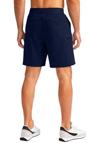 Viodia Men's 7" Golf Shorts with 5 Pockets Elastic Waist Dry Fit Stretch Lightweight Shorts for Men Hiking Casual Athletic Navy - Thumbnail 3