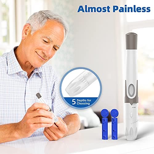 Metene TD-4116 Blood Glucose Monitor Kit, 100 Glucometer Strips, 100 Lancets, 1 Blood Sugar Monitor, Blood Sugar Test Kit with Control Solution, Lancing Device, No Coding, Large Display - Thumbnail 5