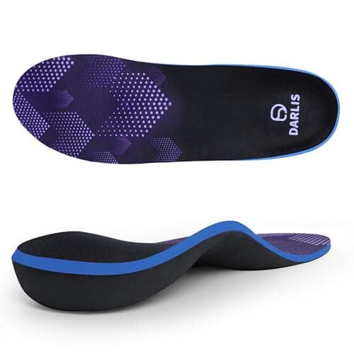Heavy Duty Support Pain Relief Insoles, 220+ lbs Plantar Fasciitis High Arch Support Inserts, Flat Feet, Heel Pain, Work Boots Insoles for Men & Women, Shock Absorb in Every Step Purple (M 10-10.5) - Image 1