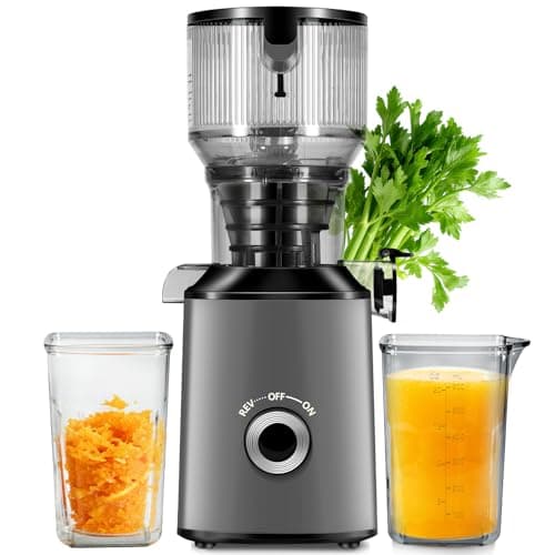 Cold Press Juicer with 5.8" Extra Wide Feed Chute - Slow Masticating Juicer Machine for Whole Fruits & Vegetables - High Juice Yield, Self Feeding, Easy to Clean & Assemble - Image 1