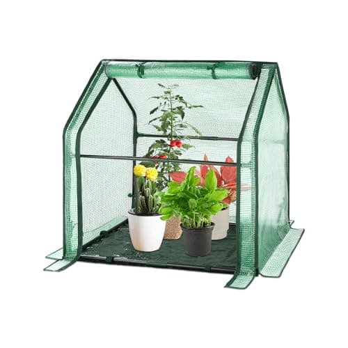 U'Artlines Portable Mini Greenhouse Small Green House with Waterproof Pad 36x18x33 Inch Plant Cover Tent for Garden Small Plants Indoor Outdoor, Green PE - Image 1