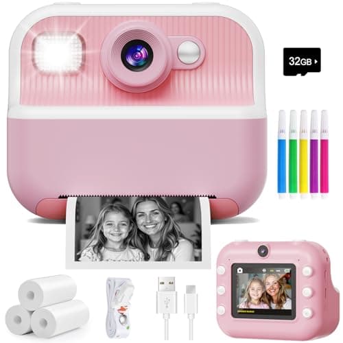 Instant Camera, Front Rear Dual Selfie Kids Camera with 1080P Videos, Holiday Birthday Gifts for Kids Age 3-12, Toddler Portable Travel Print Digital Camera Toy for 4 5 6 7 8 9 Year Boys Girls - Image 1
