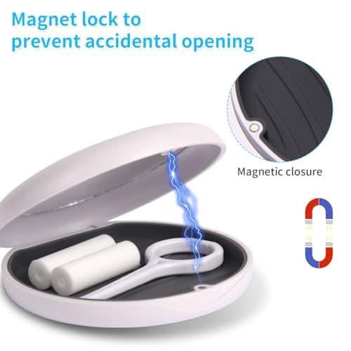 ACSKD Aligner Case with Mirror, Slim Retainer Case Travel-Friendly Dental Storage Box Compatible with Invisalign Braces, Night Guards,Includes 1 Remover Tool & 2 Chew, Black - Thumbnail 4