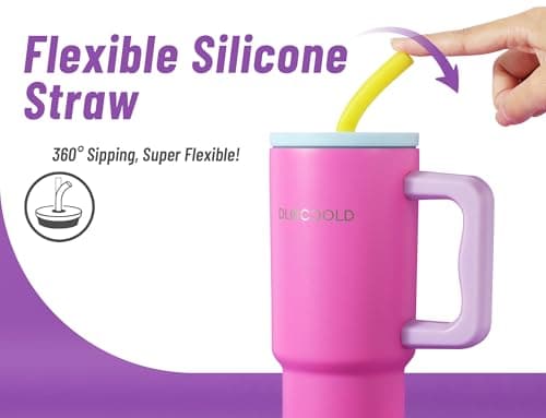 DLOCCOLD Kids 24 oz Tumbler with Handle and Silicone Straw Lid, Leakproof Insulated Tumbler with Spill Resistant Lid, Reusable Stainless Steel Tumbler Mug for Kid Boy Girl, Cupholder Friendly BPA Free - Thumbnail 3