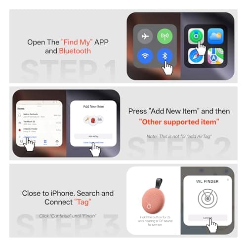 Air Tracker Tags-4 Pack, Bluetooth Tracker Works with Apple Find My (iOS Only), Smart Tag with Keychain, Item Finder for Luggage/Key/Suitcase/Pets/Wallet, Replaceable Battery (Mix Gray) - Thumbnail 4