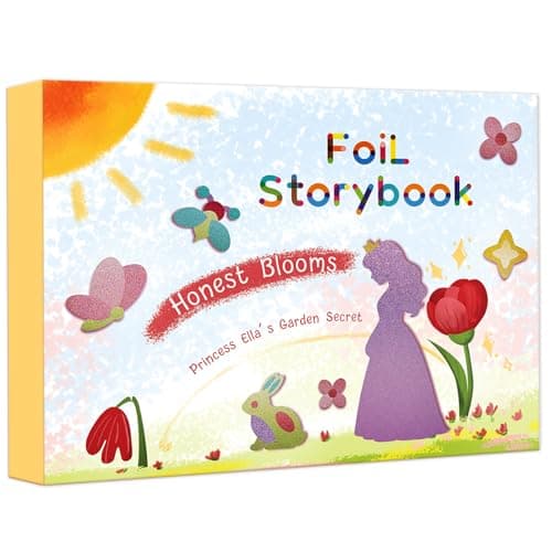 FLUXOJOY Foil Art Craft Kits for Kids, Mess -Free Fun Activity Set for Child, DIY Printing Craft, Easter Basket Stuffer Party Favor Gifts for Ages 4-12 Years, Princess Travel Toys for Boys Girls - Image 1