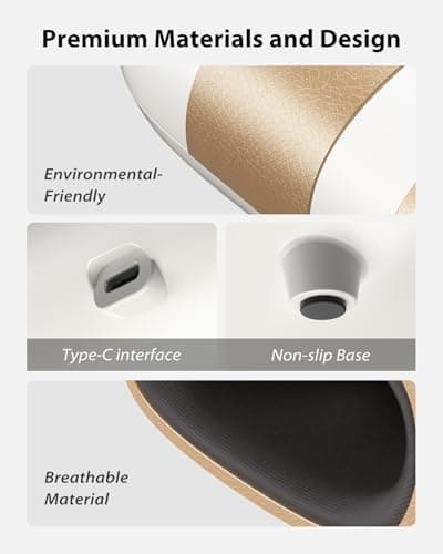 CINCOM Upgraded Hand Massager with Heat and Compression for Arthritis and Carpal Tunnel - Cordless & Rechargeable (Pearl White & Gold) - Thumbnail 6