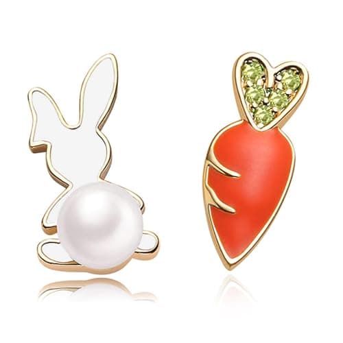 CUFELMU Easter Earrings Bunny Carrot Stud Earrings Cute Earring - Image 1