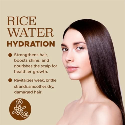 Luseta Rice Water Shampoo and conditioner Set Strengthening & Nourishing Revitalizes Shine for All Hair Types Hydrating & Frizz Control for Women and Men 16.9oz*2 - Thumbnail 3