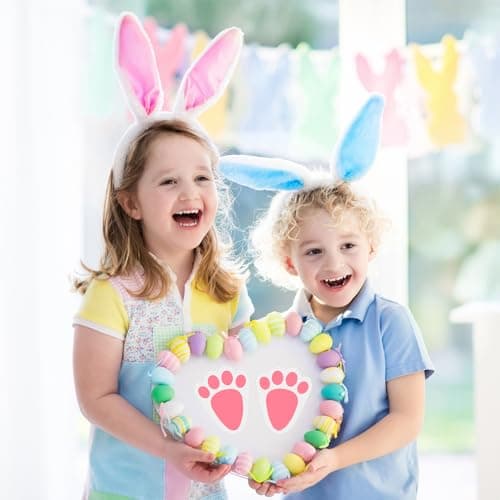 Oeyliz Easter Bunny Footprint Stickers Removable Easter Bunny Paw Stickers Prints 36 PCS Rabbit Footprints 6 Sheets Rabbit Paw Print Floor Decal Clings for Easter Party Home Window Decorations - Thumbnail 2