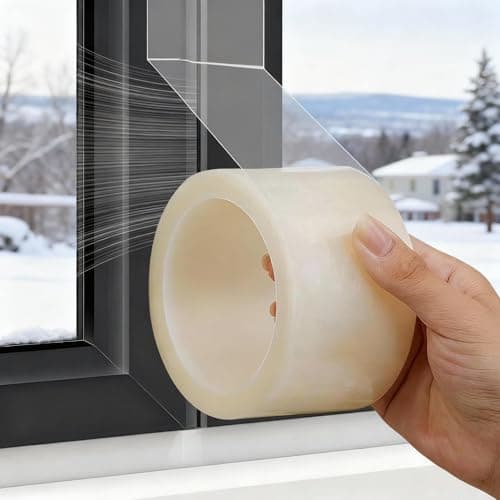Dstorelhp Transparent Window Weather Sealing Tape, 2Inch x 65.6FT Clear Weather Stripping Window Seal Tape Stops Draft Through Gaps, Windows, AC Unit -Insulation Tape for Air Conditioner - Image 1