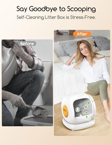 Meowant Self Cleaning Cat Litter Box - Open-Top Automatic Litter Box with APP, 0 Risk of Stuck Cats, Safer Automatic Litter Boxs, Low Entrance for Multiple Cats - Thumbnail 4