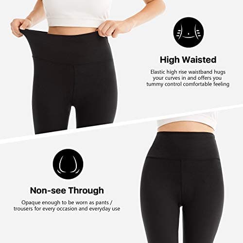SINOPHANT High Waisted Leggings for Women - Full Length Capri Buttery Soft Yoga Pants for Workout Athletic(Capri Plum Purple,L-XL) - Thumbnail 3
