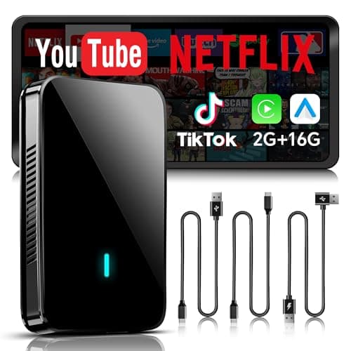 Magic CarPlay Box, Wireless CarPlay Adapter Supports for Netflix/YouTube/TF Card, 2GB+16GB AI Box Carplay, Plug & Play, Drivechat with AI Skills, Dual WiFi, Bluetooth, Fits for OEM Wired CarPlay Cars - Image 1