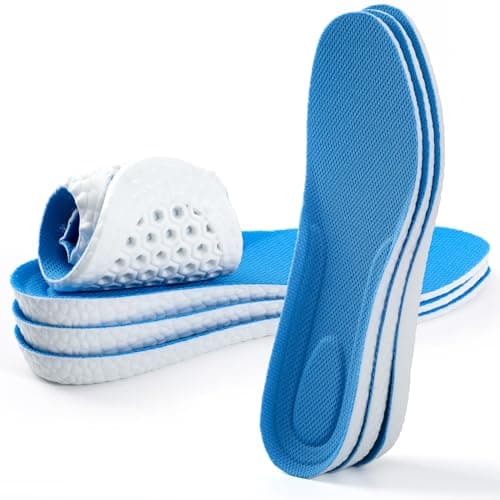 XINIFOOT 3 Pairs Breathable Shock Absorption Sport Shoe Insoles for Men&Women Elastic Soft Running Shoes Pad Replacement Insole (M Men 7-8.5 / Women 9-10.5) - Image 1