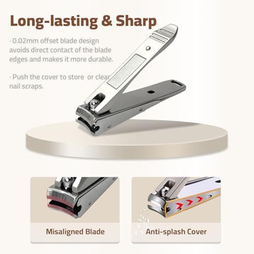 AILIFEER Manicure Kit, 9-in-1 Stainless Steel Professional large Nail Cutters and nail clippers Set, Includes Nail File, Cuticle Trimmer, with Portable Travel Case kit,Gifts For Women Men - Thumbnail 4