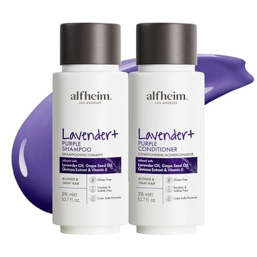 ALFHEIM Lavender+ Purple Shampoo & Conditioner Set for Blonde, Silver & Color-Treated Hair – Restores Cool Shine & Smoothness – with Quinoa Extract & Vitamin E – Sulfate Free – Travel Size 10.7 oz × 2 - Image 1