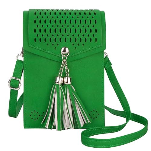 seOSTO Womens Small Crossbody Bag, Tassel Cell Phone Purse Holder Wallet, Purses Gifts for Teen Girls - Image 1