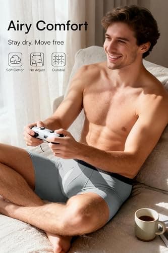 GOOTUCH Men Boxer Briefs, Moisture Wicking Breathable Underwear For Men, Silver-Ion Tech Underwear, Stretch 6.5 inch Long Leg (Black/Gray/Dark Blue/Green, XXL) - Thumbnail 2