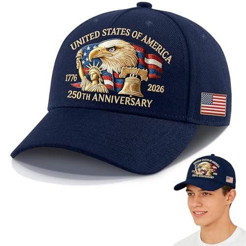250 Anniversary USA Hat,United States 250th Anniversary Eagles Printing Hat,Adjustable Baseball Cap for Men & Veteran - Image 1