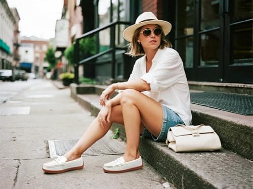 BEAUSEEN Women's Classic Handsewn Penny Loafers - Casual Slip On Moccasin Driving Shoes Lightweight Walking Flats Comfort Women Loafer Shoes, White, 10.5 US - Thumbnail 2