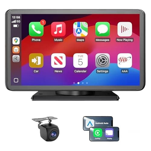 Wireless CarPlay & Android Auto Car Stereo - 7" HD Portable Touchscreen with Bluetooth 5.2, GPS Navigation, Mirror Link, Backup Camera, AUX & FM - Plug & Play for All Vehicles - Image 1