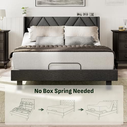 Softa Queen All-in-One Adjustable Bed Frame with Upholstered Bed Frame Headboard, Electric Bed with Remote Control and Whisper Quiet Motor, 10-Year Warranty - Thumbnail 6