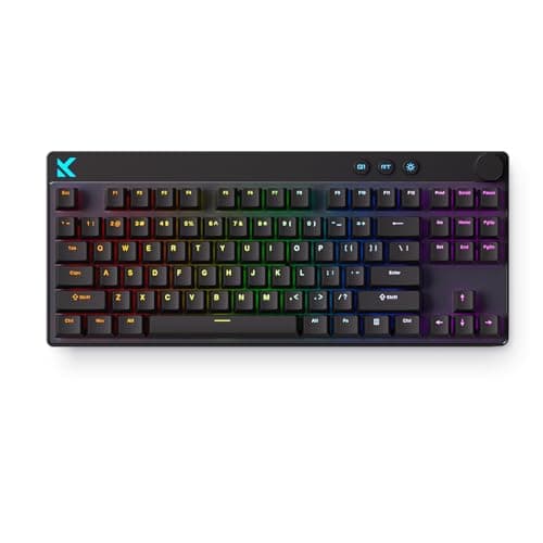 MCHOSE Mix 87 TKL Wired Gaming Keyboard Magnetic Switch Hall Effect Keyboards Rapid Trigger SOCD 8K Polling Rate Volume Knob Adjustable Actuation Point RGB Lighting HotSwap Black Apollo Switch - Image 1