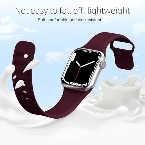 8 Pack Sport Bands Compatible with Apple Watch Bands 40mm 38mm 41mm 42mm 44mm 45mm 49mm 46mm for Women Men,Silicone Waterproof Strap for iWatch Apple Watch Series11 10 9 Ultra 8 7 6 5 4 3 2 1 SE - Thumbnail 3