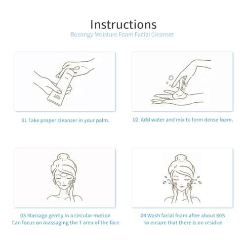 BOSONGY Cleansing Foam Amino Acid Face Wash120ml(4.05fl.oz) Gentle Korean Skincare Cleanser with Ceramide,pH-Balanced for Sensitive Skin, Removes Sunscreen &Light Makeup, Hydrating&Skin Revitalizing. - Thumbnail 4