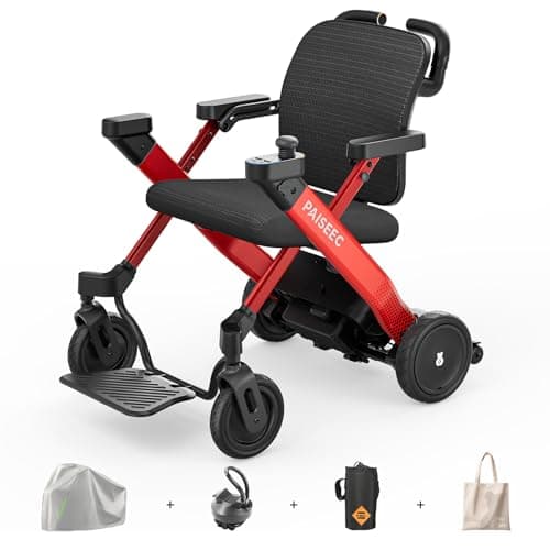 Paiseec Power Wheelchair for Adults with Push-Assist, Foldable Electric Wheelchair with Rollator Mode, 16 Miles Range, Airline Approved, Left Hand Joystick - Image 1