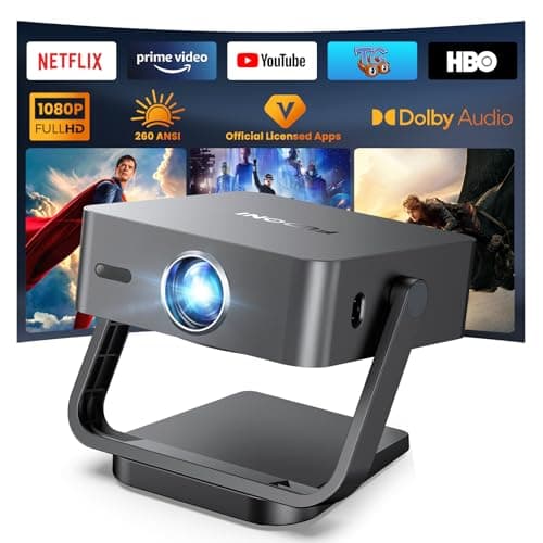 [Built-in Netflix Apps] FUDONI Smart Projector with WiFi 6 and Bluetooth, Electric Focus Auto Keystone,1080P Full HD Projector with Prime Video/Youtube, Movie Proyector for Home & Outdoor - Image 1