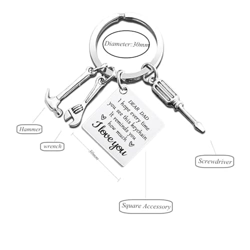 Ediseng Personalized Father's Day Gifts for Dad Stepdad,Funny Dad Keychain from Daughter/Wife,Cool Keychain for Men,Dad Birthday Gifts - Thumbnail 5