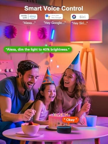 ANGELHALO Smart Light Bulbs, Color Changing A19 LED Light Bulb, Work with Alexa and Google Assistant, Wi-Fi & Bluetooth Light Bulbs, 16 Million Colors RGBCW, Music Sync, 800 Lumens, 2.4Ghz only,1 Pack - Thumbnail 2