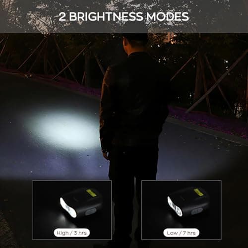 XLENTGEN Cap Lights Clip on Hat 2 Pack Rechargeable LED Headlamp Motion Sensor Clip Light, Adjustable 90, Waterproof Hands Free Flashlight for Camping, Fishing, Running - Thumbnail 4