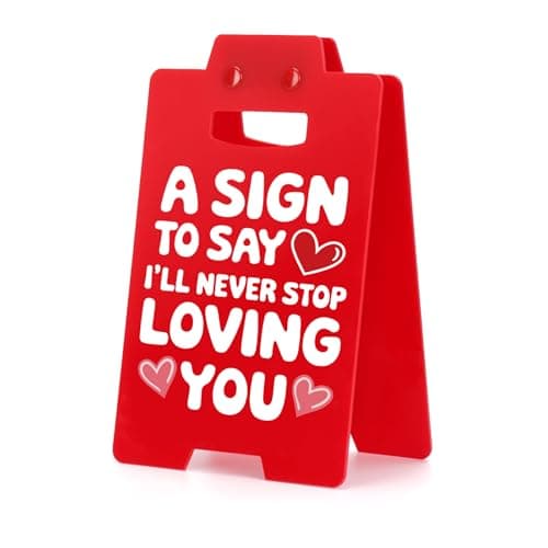 HOMQYTE Funny Heart Sign Office Decor, Romantic Love Office Desk Sign Ornament Accessories for Him Valentine's Boyfriend Girlfriend (Red-2, 1P) - Image 1