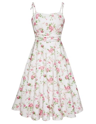 Belle Poque 2026 Summer Casual Pink Flora Cocktail Dresses Sweatheart Neck Sleeveless Flowy Swing Sundresses XX-Large - Image 1