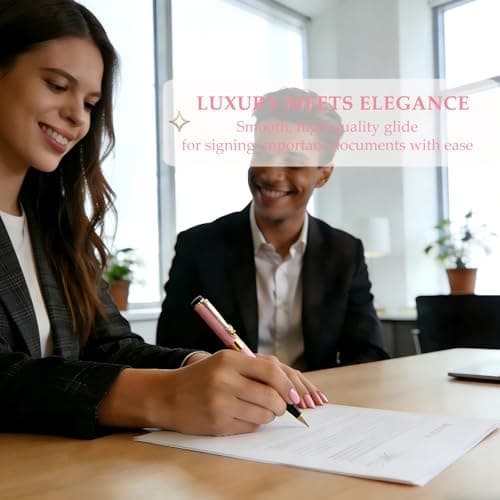 ZJEOSO Luxury Pen,Best Luxury Ball Pen Gift Set for Women,Black Ink Fancy Pen Refillable for Executive Office,Professional,pretty pens,cool pens,Nice cute Designer Pen(Pink) - Thumbnail 3