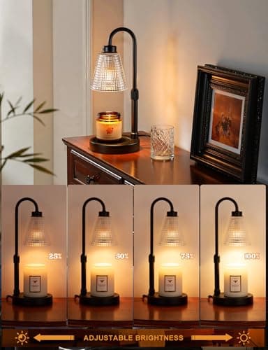 Innqoo Candle Warmer Lamp with Timer, Dimmable Candle Warmer for Jar Candles, Height Adjustable Wax Melts Warmer, Birthday Gifts for Women Mom, House Warming Gifts New Home Decor - Thumbnail 3