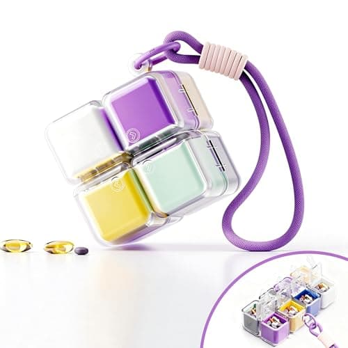 Fynvotriax Weekly Pill Organizer - Foldable Travel Pill Organizer Magic Cube - Large Daily Pill Case for Fish Oil, Medicine, Vitamins, Supplements, Sugar - Image 1