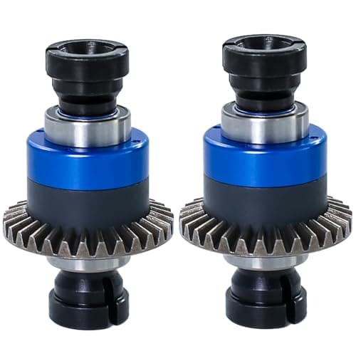 Assembled Differential 30T 0.8Mod for ARRMA 1/18 Granite GROM, Typhon GROM, 1/14 Mojave GROM, 1/12 Losi AWD RC Racecar, RC Front & Rear Universal Upgraded Metal Differential 2Pcs (Black/Blue) - Image 1