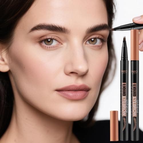 HECI BEAUTY Microblading Eyebrow Pencil - Waterproof Hair Stroke Brush with 3D Fiber Technology | 24HR Smudge-Proof | Natural Looking Brows Filler | Easy Apply & Gifts for Women, Brown - Thumbnail 2
