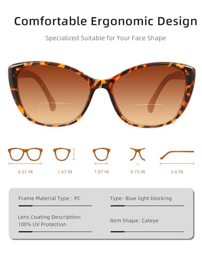 JOLISU 3 Pack Bifocal Reading Sunglasses for Women, 2 IN 1 Sun Readers Glasses Spring Hinge Outdoor Sunglasses With UV400 Protection (2.50) - Thumbnail 2