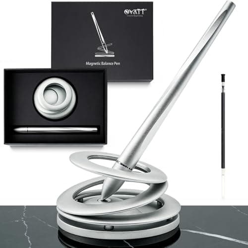 Ovatt Hoverpen Interstellar - Space Silver, Ballpoint Pen, Unique Conversational Starter, Premium Futuristic Design, Precision Flow Ink, Schmidt Ballpoint Cartridges (Silver) - Image 1