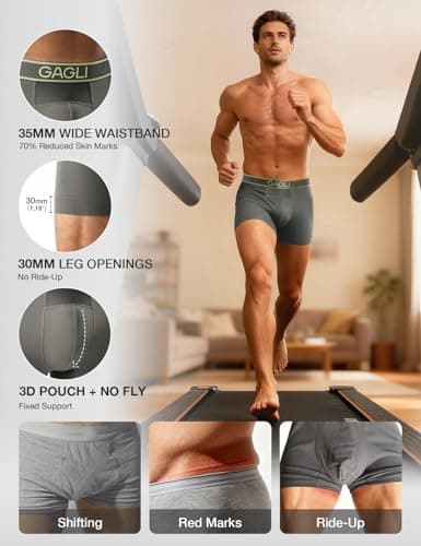 gagli Mens Underwear Pack, Breathable Boxer Briefs Moisture Wicking & Quick Dry & No Ride Up, Athletic Underwear with ComfortFlexible Waistband - Thumbnail 3