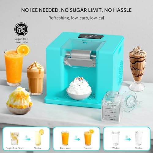 Shaved Ice & Slushie Machine No Ice Needed, Sugar Free Slushy Machine, 60S Making Shaved Ice, Slushie, Margaritas, Auto Clean, LED Display, 280W Frozen Drink Maker for Home, Party, Outdoor Use - Thumbnail 2
