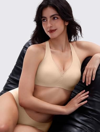 LetsJoli Wireless Jelly Bras for Women No Underwire Seamless Push Up Comfortable Tshirt Bralettes Everyday Bra(Nude,2XL) - Thumbnail 5