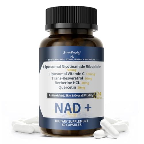 GREENPEOPLE Liposomal NAD Supplement for Women - NAD+ Supplement Nicotinamide Riboside w/Resveratrol, Quercetin & Liposomal Vitamin C for Skin - 60 CT - Image 1