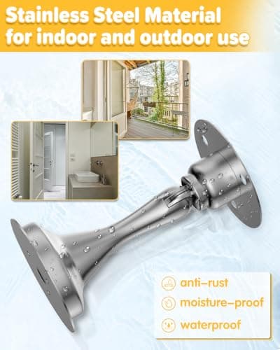 Door Stoppers Magnetic Door Catch - 2 Pack Stainless Steel Heavy Duty Door Holder Stops for Bottom Top of Door - Wall Floor Mounting No Drill Strong Adhesive & Screws Strong Magnet Keep Door Open - Thumbnail 4